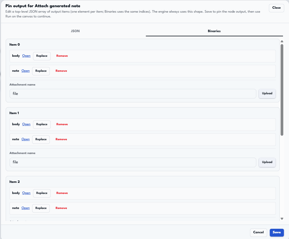 Debugger pinning binary output on a node